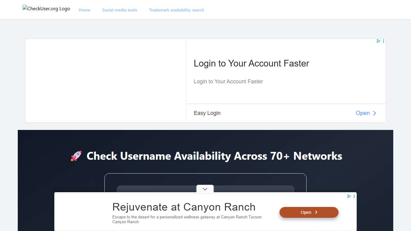 CheckUser.org - Social Media Username Checker